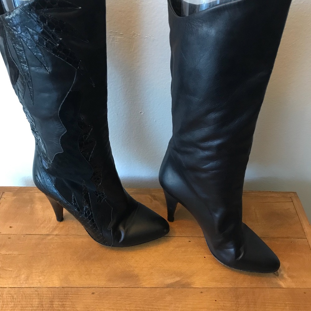 Mary Popps Vintage Italian leather boots Mid- calf